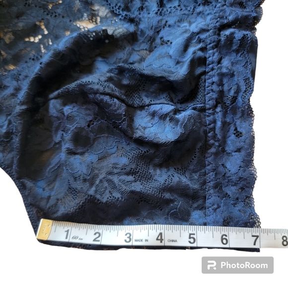 Soma Embraceable Lace Back Bralette Full Coverage  Wireless Blue/Black Size XXL - Picture 10 of 13